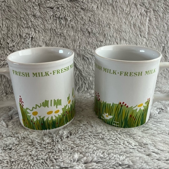 Vintage Kiln Craft Fresh Milk Stoneware‎ Coffee Mugs Staffordshire England - Picture 2 of 5